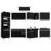 Armário de Cozinha Modulada de Canto 8 Peças CP01 Balcão Preto - Lumil