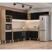 Armário de Cozinha Modulada de Canto 8 Peças CP02 Balcão com Tampo Castanho/Preto - Lumil