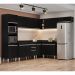 Armário de Cozinha Modulada de Canto 8 Peças CP02 Balcão com Tampo Preto - Lumil