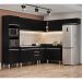 Armário de Cozinha Modulada de Canto 8 Peças CP03 Balcão com Pia Inox Preto - Lumil