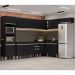 Armário de Cozinha Modulada de Canto 8 Peças CP07 Balcão Preto - Lumil