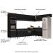 Armário de Cozinha Modulada de Canto 8 Peças CP07 Balcão Preto - Lumil