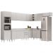 Armário de Cozinha Modulada de Canto 8 Peças CP08 Balcão com Tampo Branco - Lumil