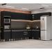 Armário de Cozinha Modulada de Canto 8 Peças CP08 Balcão com Tampo Preto - Lumil