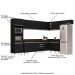 Armário de Cozinha Modulada de Canto 8 Peças CP08 Balcão com Tampo Preto - Lumil
