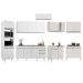 Armário de Cozinha Modulada de Canto 8 Peças CP09 Balcão com Pia Inox Branco - Lumil