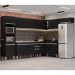 Armário de Cozinha Modulada de Canto 8 Peças CP09 Balcão com Pia Inox Preto - Lumil