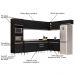 Armário de Cozinha Modulada de Canto 8 Peças CP09 Balcão com Pia Inox Preto - Lumil