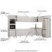 Armário de Cozinha Modulada de Canto 9 Peças CP04 Balcão Branco - Lumi