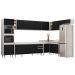 Armário de Cozinha Modulada de Canto 9 Peças CP04 Balcão Branco/Preto - Lumil