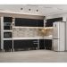Armário de Cozinha Modulada de Canto 9 Peças CP04 Balcão Branco/Preto - Lumil