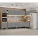 Armário de Cozinha Modulada de Canto 9 Peças CP04 Balcão Castanho/Cinza - Lumil