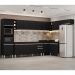 Armário de Cozinha Modulada de Canto 9 Peças CP04 Balcão Preto - Lumil