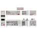 Armário de Cozinha Modulada de Canto 9 Peças CP05 Balcão com Tampo Branco - Lumil