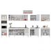Armário de Cozinha Modulada de Canto 9 Peças CP06 Balcão com Pia Inox Branco - Lumil