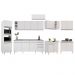 Armário de Cozinha Modulada de Canto 9 Peças CP06 Balcão com Pia Inox Branco - Lumil
