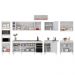 Armário de Cozinha Modulada de Canto 9 Peças CP06 Balcão com Pia Inox Branco/Preto - Lumil