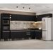 Armário de Cozinha Modulada de Canto 9 Peças CP06 Balcão com Pia Inox Preto - Lumil