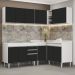 Armário de Cozinha Modulado de Canto 6 Peças CP28 Balcão sem Tampo Branco/Preto - Lumil