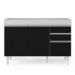 Armário de Cozinha Modulado de Canto 6 Peças CP28 Balcão sem Tampo Branco/Preto - Lumil