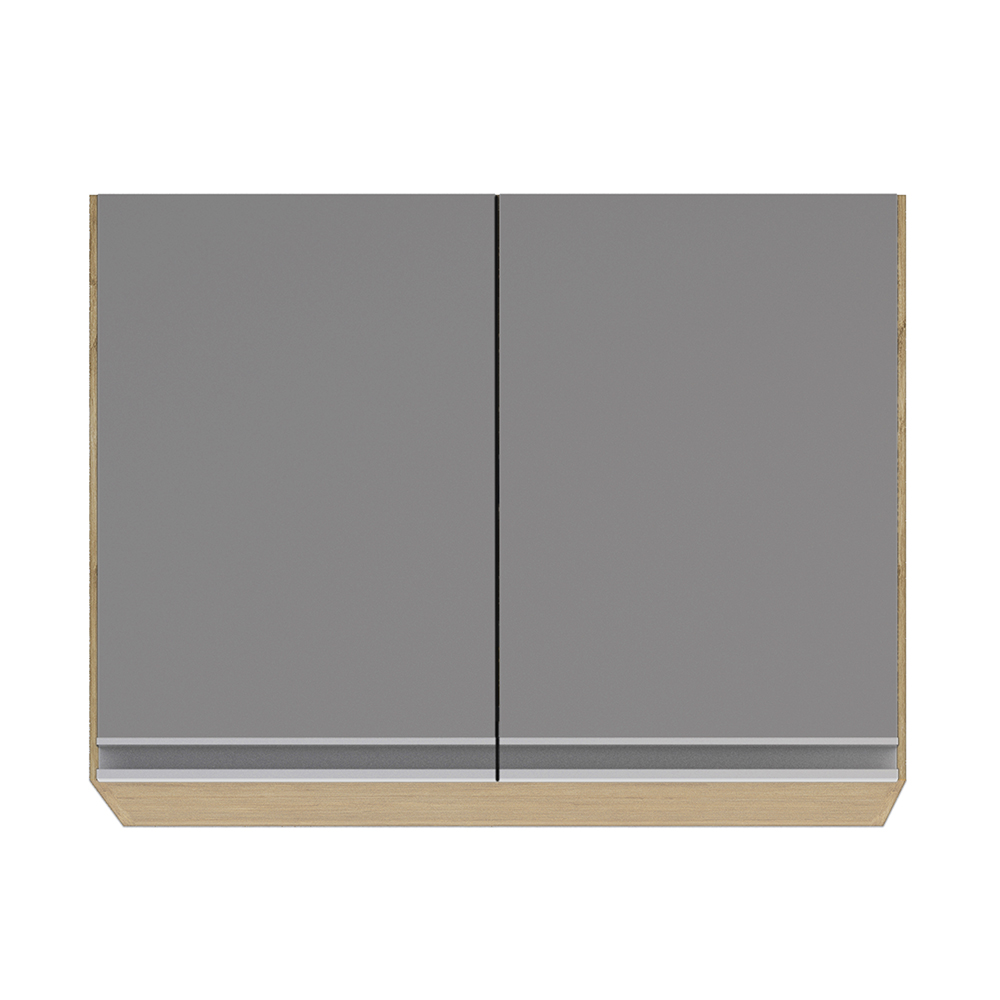 Armário de Cozinha Modulado de Canto 6 Peças CP28 Balcão sem Tampo Castanho/Cinza - Lumil