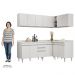 Armário de Cozinha Modulado de Canto 6 Peças CP29 Balcão com Tampo Branco - Lumil
