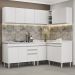 Armário de Cozinha Modulado de Canto 6 Peças CP30 com Pia Inox Branco - Lumil