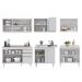 Armário de Cozinha Modulado de Canto 6 Peças CP30 com Pia Inox Branco - Lumil