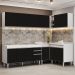Armário de Cozinha Modulado de Canto 6 Peças CP31 Balcão sem Tampo Branco/Preto - Lumil