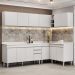 Armário de Cozinha Modulado de Canto 6 Peças CP32 Balcão com Tampo Branco - Lumil