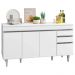 Armário de Cozinha Modulado de Canto 6 Peças CP32 Balcão com Tampo Branco - Lumil