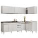 Armário de Cozinha Modulado de Canto 6 Peças CP33 com Pia Inox Branco - Lumil