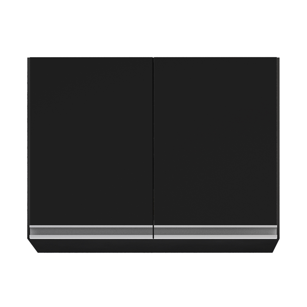 Armário de Cozinha Modulado de Canto 6 Peças CP33 com Pia Inox Preto - Lumil