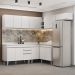 Armário de Cozinha Modulado de Canto 7 Peças CP20 Balcão com Tampo Branco - Lumil