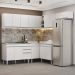 Armário de Cozinha Modulado de Canto 7 Peças CP21 com Pia Inox Branco - Lumil