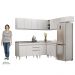 Armário de Cozinha Modulado de Canto 7 Peças CP21 com Pia Inox Branco - Lumil