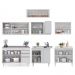 Armário de Cozinha Modulado de Canto 7 Peças CP21 com Pia Inox Branco - Lumil