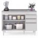Armário de Cozinha Modulado de Canto 7 Peças CP21 com Pia Inox Branco - Lumil