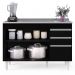 Armário de Cozinha Modulado de Canto 7 Peças CP21 com Pia Inox Preto - Lumil