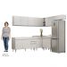 Armário de Cozinha Modulado de Canto 7 Peças CP22 Balcão sem Tampo Branco - Lumil