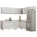 Armário de Cozinha Modulado de Canto 7 Peças CP23 Balcão com Tampo Branco - Lumil
