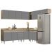 Armário de Cozinha Modulado de Canto 7 Peças CP23 Balcão com Tampo Castanho/Cinza - Lumil