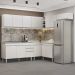 Armário de Cozinha Modulado de Canto 7 Peças CP24 com Pia Inox Branco - Lumil