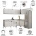 Armário de Cozinha Modulado de Canto 7 Peças CP24 com Pia Inox Branco - Lumil
