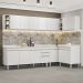 Armário de Cozinha Modulado de Canto 7 Peças CP35 Balcão com Tampo Branco - Lumil