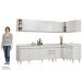 Armário de Cozinha Modulado de Canto 7 Peças CP35 Balcão com Tampo Branco - Lumil