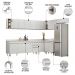Armário de Cozinha Modulado de Canto 8 Peças CP25 Balcão sem Tampo Branco - Lumil