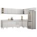 Armário de Cozinha Modulado de Canto 8 Peças CP26 Balcão com Tampo Branco - Lumil
