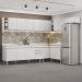 Armário de Cozinha Modulado de Canto 8 Peças CP26 Balcão com Tampo Branco - Lumil
