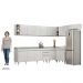 Armário de Cozinha Modulado de Canto 8 Peças CP27 com Pia Inox Branco - Lumil